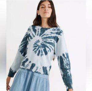 Madewell Re-sourced Cotton Tie Dye Crop Sweatshirt Blue
